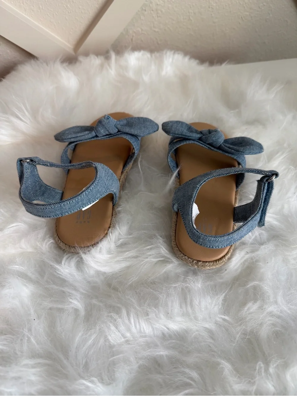 GAP Girls Light Blue Denim Knot-Front Sandals